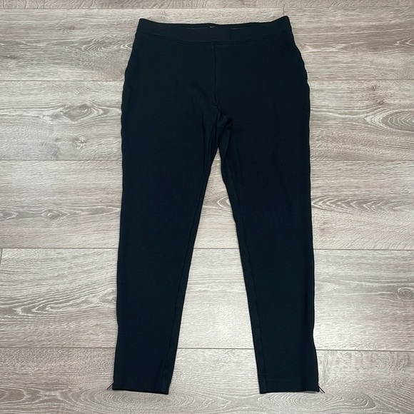 Talbots Petites Black Pull On Elastic Waistband Skinny Pants Ankle Zip MP - Picture 7 of 14